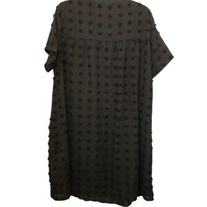 EUC 2xl Black Textured Short Sleeve Dress Relaxed. Boho. Beach. Pockets